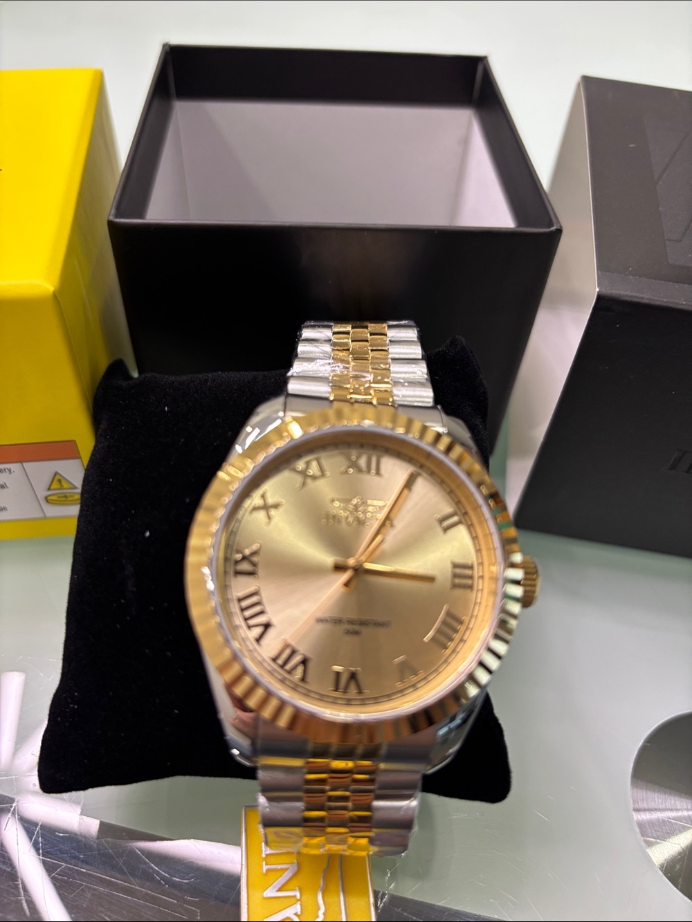 Invicta Gold Dial Men's Watch with two-tone bracelet